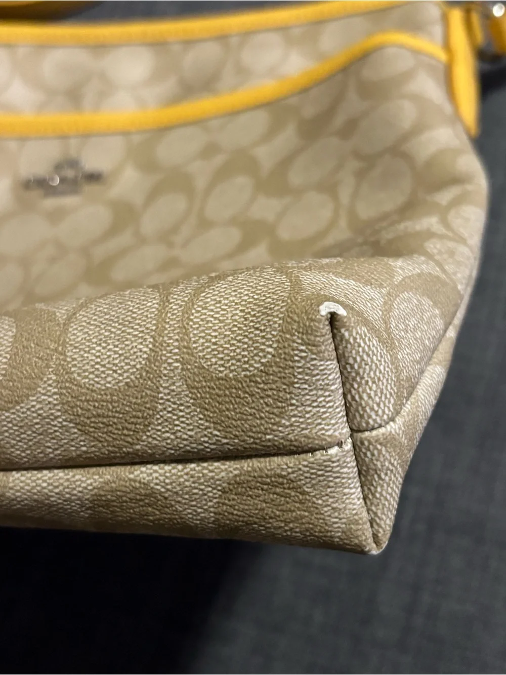Coach Signature File Crossbody in Yellow Trim